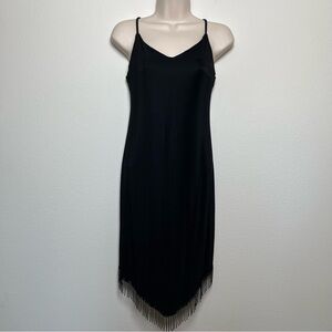 VTG 90s City Triangle Women Dress Medium Black Fringe Western Tassle‎ Whymsigoth